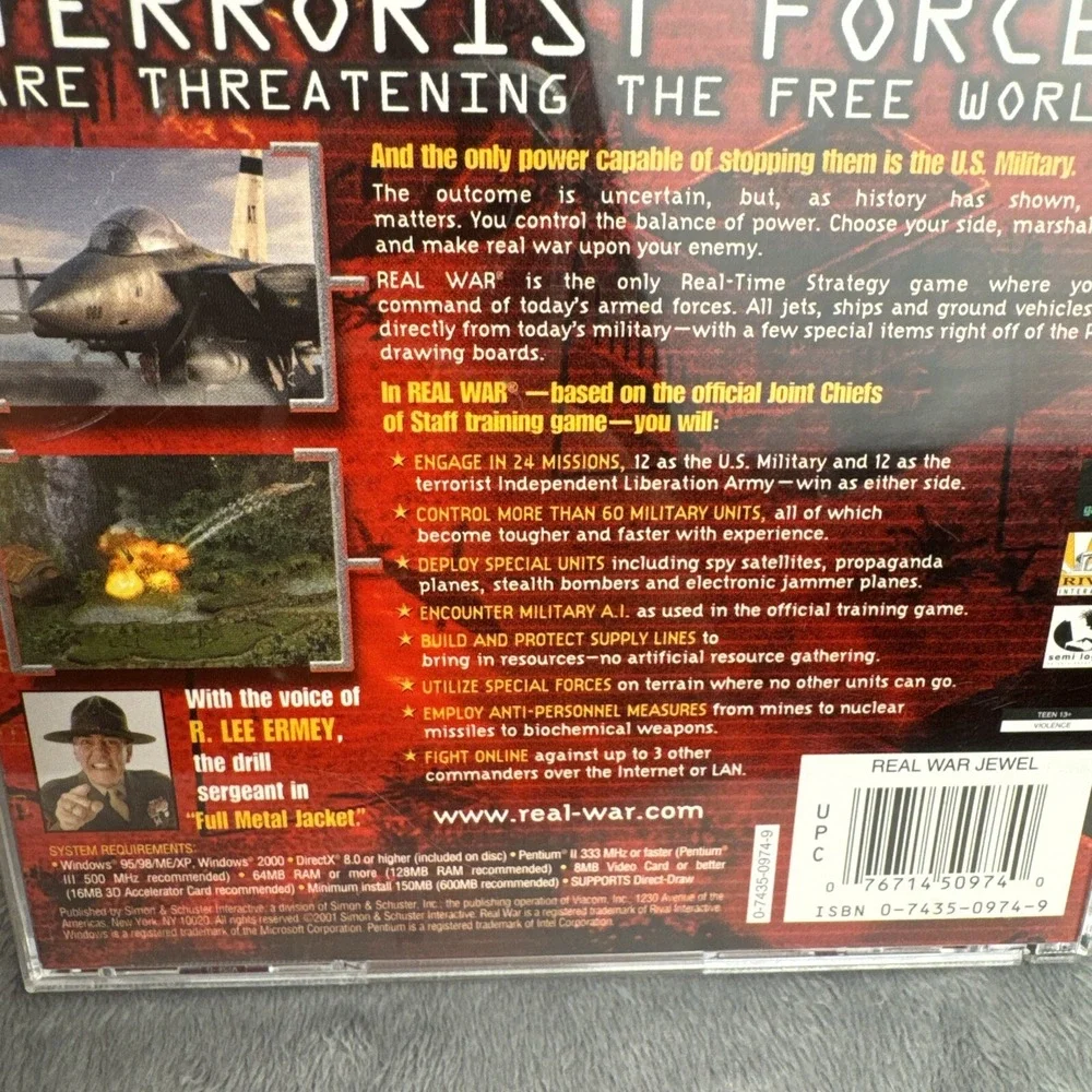 Real War Air Land & Sea‎ PC Game CD Rom (PC, 2001)